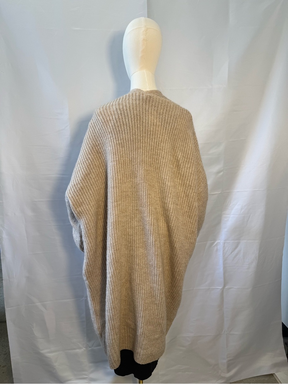Topshop Cream Ribbed Open-Front Long Cardigan - Picture 3 of 4